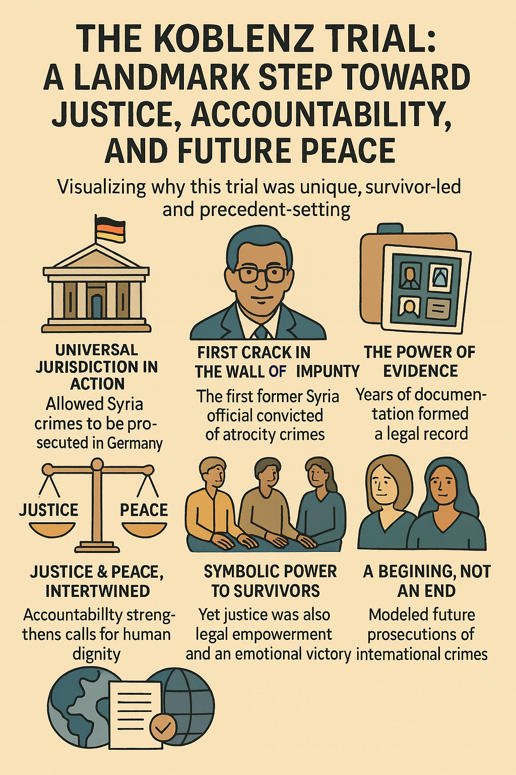 Illustration describing the Koblenz trial as a model for future accountability